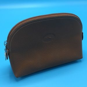 Longchamp leather makeup bag